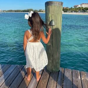 Nnjxd white lace dress size 110- (4/5)